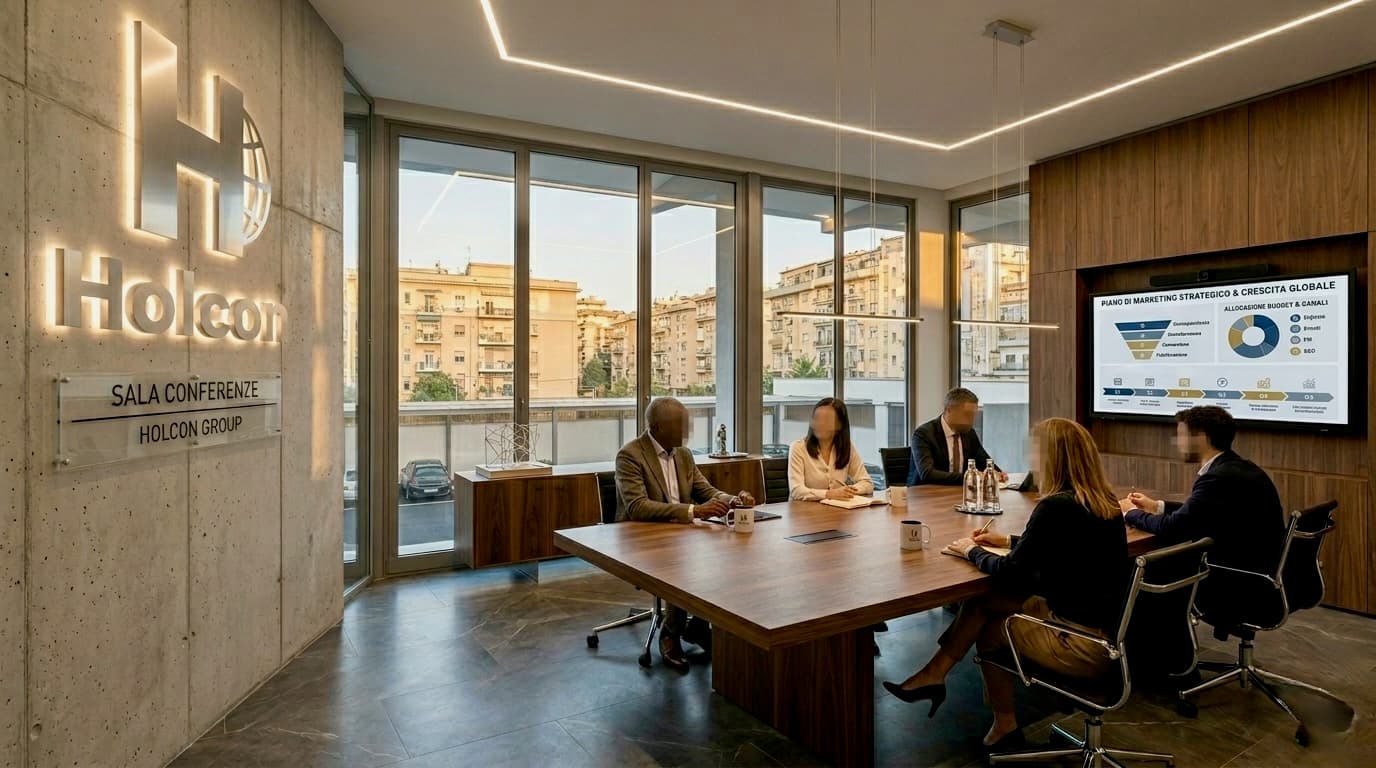 Vista architettonica della sede Holcon